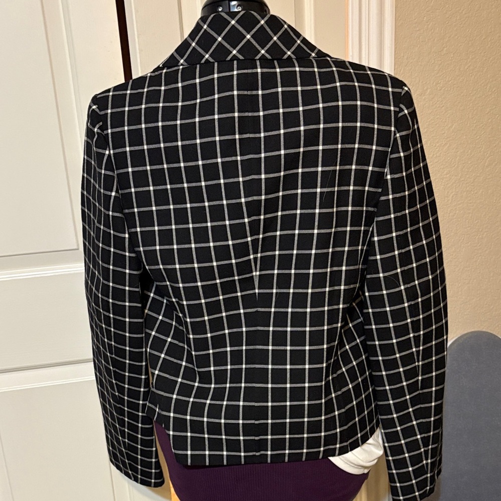 Michael Kors Black and White Grid Blazer - Picture 3 of 7